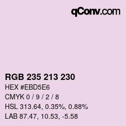 Color code: RGB 235 213 230 | qconv.com