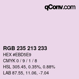 カラーコード: RGB 235 213 233 | qconv.com