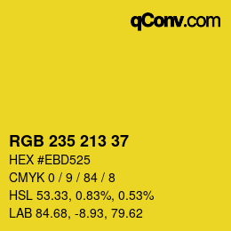 颜色代码: RGB 235 213 37 | qconv.com