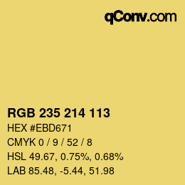 Color code: RGB 235 214 113 | qconv.com