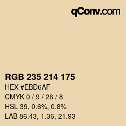 カラーコード: RGB 235 214 175 | qconv.com