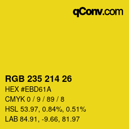 カラーコード: RGB 235 214 26 | qconv.com