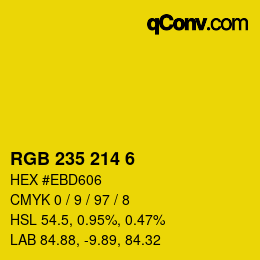 カラーコード: RGB 235 214 6 | qconv.com