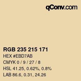 Color code: RGB 235 215 171 | qconv.com
