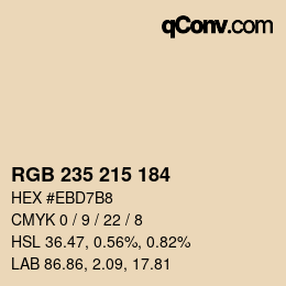 Color code: RGB 235 215 184 | qconv.com