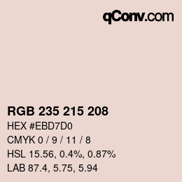 カラーコード: RGB 235 215 208 | qconv.com