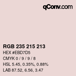 Color code: RGB 235 215 213 | qconv.com