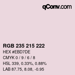 Farbcode: RGB 235 215 222 | qconv.com