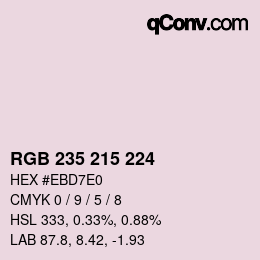 Color code: RGB 235 215 224 | qconv.com