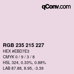 颜色代码: RGB 235 215 227 | qconv.com