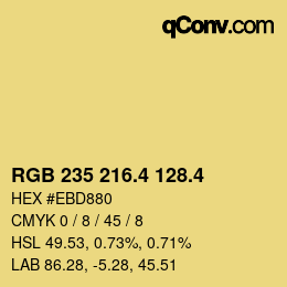 カラーコード: RGB 235 216.4 128.4 | qconv.com