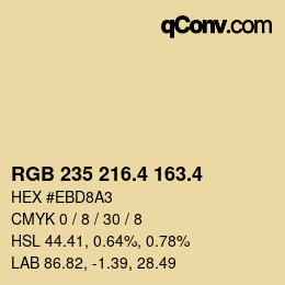 カラーコード: RGB 235 216.4 163.4 | qconv.com