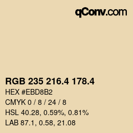 カラーコード: RGB 235 216.4 178.4 | qconv.com