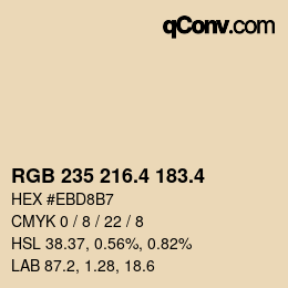 カラーコード: RGB 235 216.4 183.4 | qconv.com