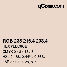 カラーコード: RGB 235 216.4 203.4 | qconv.com