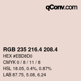 カラーコード: RGB 235 216.4 208.4 | qconv.com