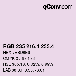 カラーコード: RGB 235 216.4 233.4 | qconv.com