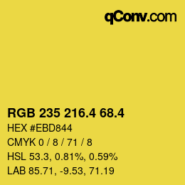 カラーコード: RGB 235 216.4 68.4 | qconv.com