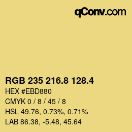 カラーコード: RGB 235 216.8 128.4 | qconv.com