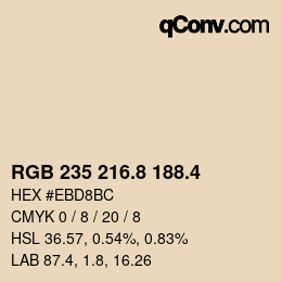 カラーコード: RGB 235 216.8 188.4 | qconv.com