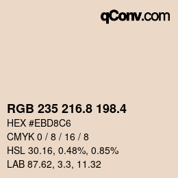 カラーコード: RGB 235 216.8 198.4 | qconv.com