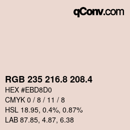 カラーコード: RGB 235 216.8 208.4 | qconv.com
