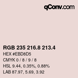 カラーコード: RGB 235 216.8 213.4 | qconv.com