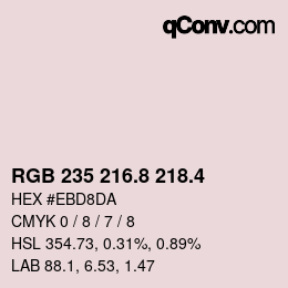 カラーコード: RGB 235 216.8 218.4 | qconv.com