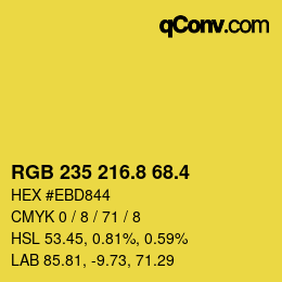 カラーコード: RGB 235 216.8 68.4 | qconv.com