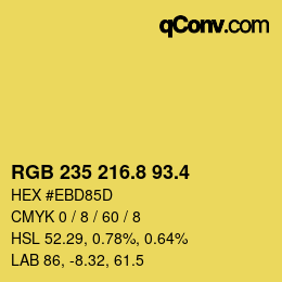 カラーコード: RGB 235 216.8 93.4 | qconv.com