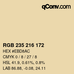 Color code: RGB 235 216 172 | qconv.com