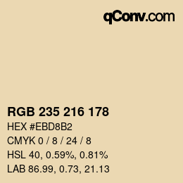 カラーコード: RGB 235 216 178 | qconv.com