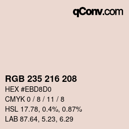 カラーコード: RGB 235 216 208 | qconv.com
