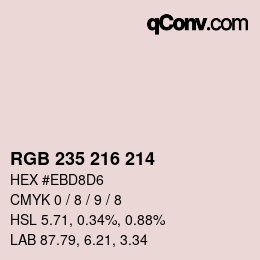 カラーコード: RGB 235 216 214 | qconv.com