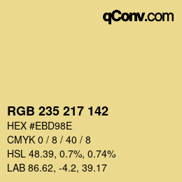 Color code: RGB 235 217 142 | qconv.com