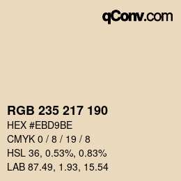 カラーコード: RGB 235 217 190 | qconv.com