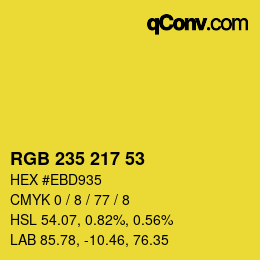 颜色代码: RGB 235 217 53 | qconv.com