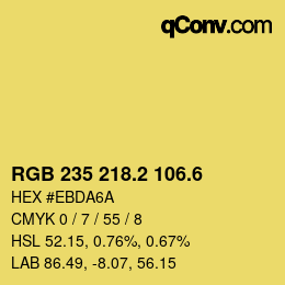 カラーコード: RGB 235 218.2 106.6 | qconv.com