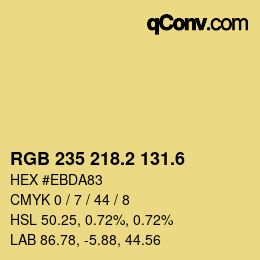 カラーコード: RGB 235 218.2 131.6 | qconv.com