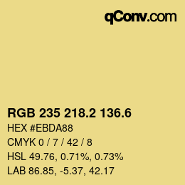 カラーコード: RGB 235 218.2 136.6 | qconv.com