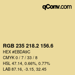 カラーコード: RGB 235 218.2 156.6 | qconv.com