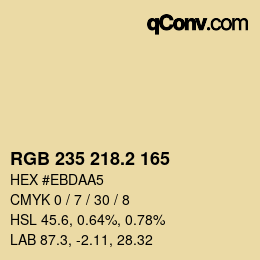 カラーコード: RGB 235 218.2 165 | qconv.com