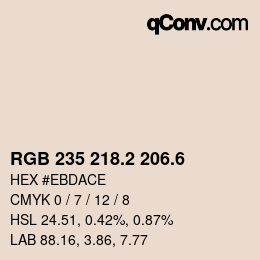 カラーコード: RGB 235 218.2 206.6 | qconv.com