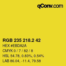 カラーコード: RGB 235 218.2 42 | qconv.com