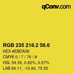 カラーコード: RGB 235 218.2 56.6 | qconv.com