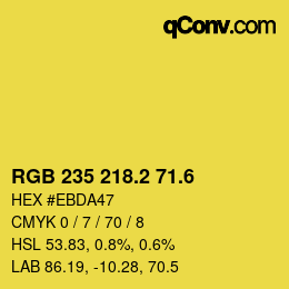 カラーコード: RGB 235 218.2 71.6 | qconv.com