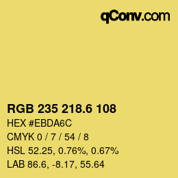 カラーコード: RGB 235 218.6 108 | qconv.com