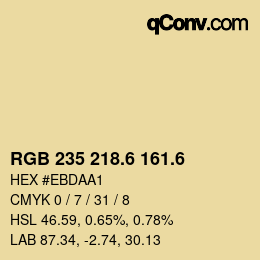 カラーコード: RGB 235 218.6 161.6 | qconv.com