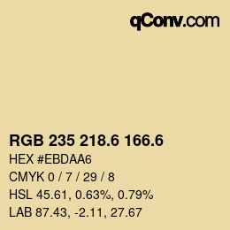 カラーコード: RGB 235 218.6 166.6 | qconv.com