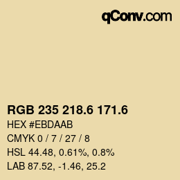 カラーコード: RGB 235 218.6 171.6 | qconv.com
